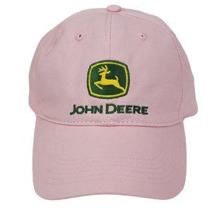 John Deere Tractor Women's Farm Hat Slouch Cap Pink Adj. Strap I Love John Deere
